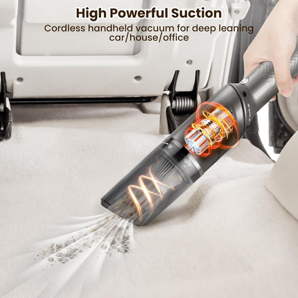 Car Vacuum Mini Vacuum Handheld Vacuum Cordless,120W Car Vacuum Cleaner High Power 90° Rotatable Handle Rechargeable Hand Vacuum Cordless Dry Wireless Portable Handheld Car Vacuum For Homecaroffice