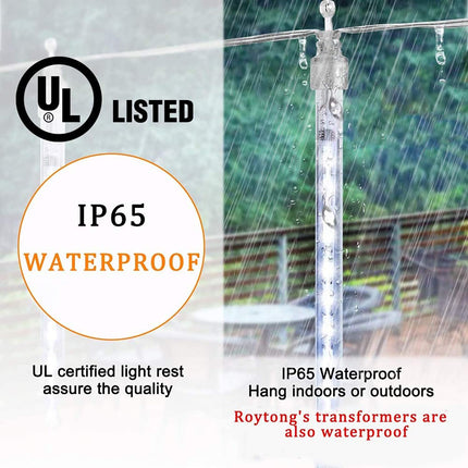 High Brightness 10 Tube 12 Inch 360 LED Meteor Shower Rain Lights Cascading Falling Rain Outdoor Light for Christmas Halloween Tree Raindrop Decoration