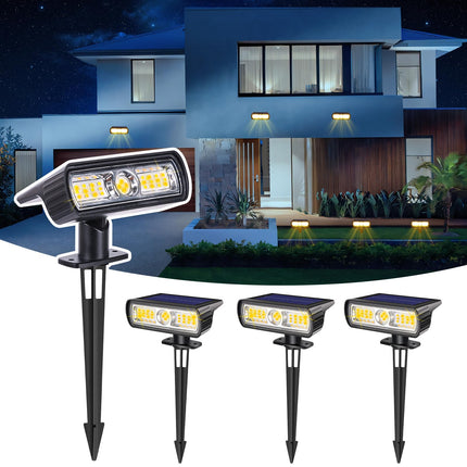 Toodour Solar Spot Lights Outdoor, 4 Pack Solar Christmas Lights Outdoor with 2 Modes, Waterproof Solar Powered Flood Lights Landscape Lighting for Yard Garden Pathway Walkway Xmas Decor - Warm White