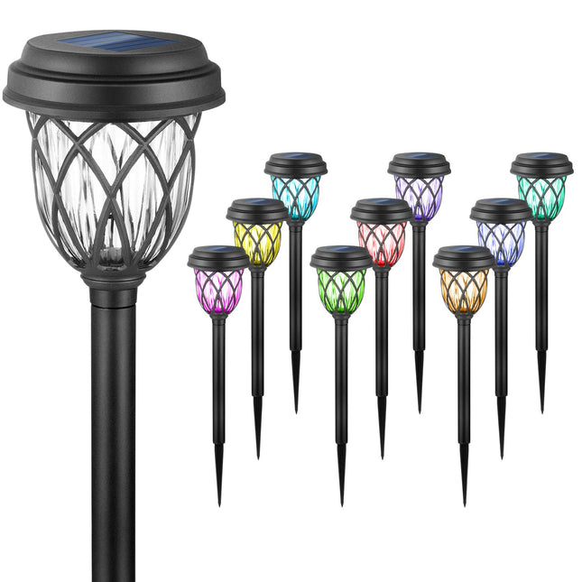 10 Pack Color Changing Solar Lights Outdoor Decorative for Garden Pathway Walkway, Solar Outdoor Decorations for Patio Garden Christmas.
