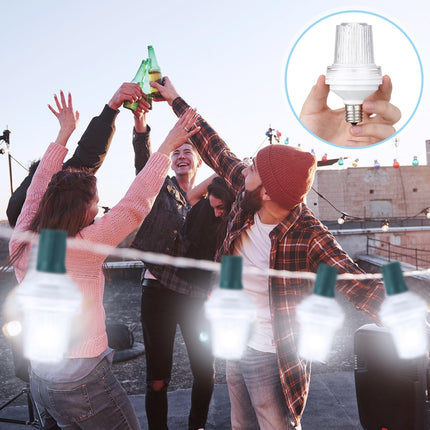 4 Pcs 120v Strobe C9 Christmas Lights Bulbs Outdoor Waterproof C9 LED Replacement Bulbs E17 Base 6000k Bright Flashing Strobe Light for Indoor Outdoor Yard Xmas Tree Decor(White)
