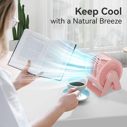 Misby Desk Fan 5.5 Inches, Small But Powerful Ultra Quiet Person Mini Fan, 60° Rotate Small Table Fan 3 Speeds Adjustable
