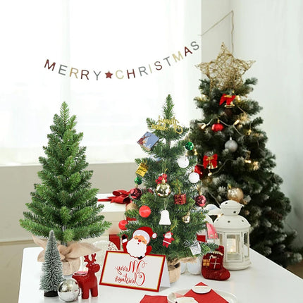 2Pcs Small Christmas Trees, Christmas Decorations Mini Christmas Trees with Cloth Bag Base, Artificial Small Christmas Tree with 68 PVC Branch Tips for Christmas Decor Christmas Party Home Table 2FT