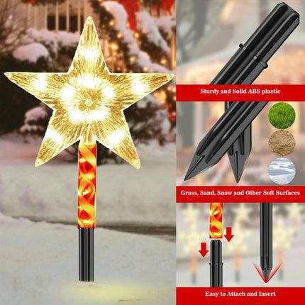 30Pcs Stakes for Outdoor Christmas Candy Cane Lights Replacement Pathway Markers Spike Replacer Plastic Inside Diameter 0.6-0.68 Inch for Maintain Garden Yard Landscape Lamps Pole