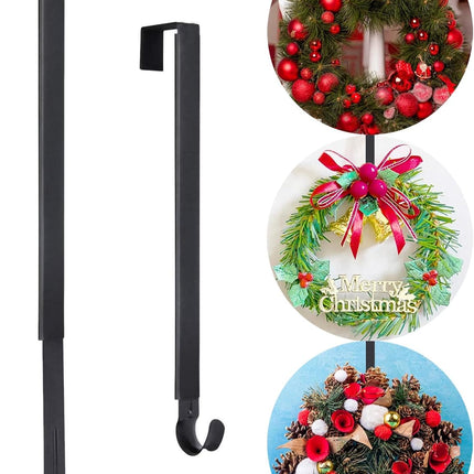 Christmas Wreath Hanger, Adjustable Wreath Hanger for Front Door 15"-25", 20lbs Metal Wreath Hanger Door Hanger Hook for Christmas Decorations