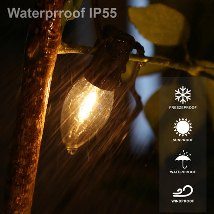 50PACK C9 LED Christmas Light Bulb ，C9 LED Replacement Bulb for Christmas String Lights, E17 Intermediate Base, 2700K Warm White, Commercial Grade Holiday Clear ‎Plastic Bulbs Dimmable Shatterproof