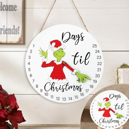 DAZONGE Christmas Decorations Welcome Sign | Christmas Countdown Advent Calendar for All Ages | 12'' Wooden Christmas Wreath with Easel for Door Wall Mantel Decor | Christmas Decor
