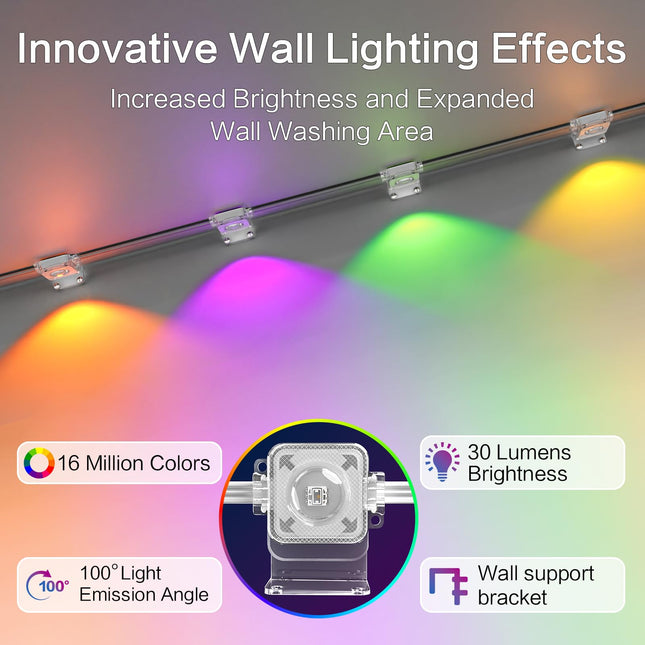 Smart Permanent Outdoor Lights for House, 100ft RGB+IC Permanent Christmas Lights Outdoor, IP67 Waterproof with DIY Scene for Christmas Halloween All Holiday Decor, Work with Alexa, Google Assistant