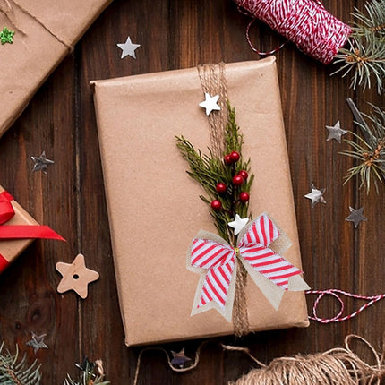 12 Pcs Christmas Candy Bow 4 Inch Burlap with Red and Green Dot Bows Glitter Stripe Candy Cane Lollipop Peppermint Wreath Bows for Xmas Door Garland DIY Candy Themed Party Supplies (Christmas)