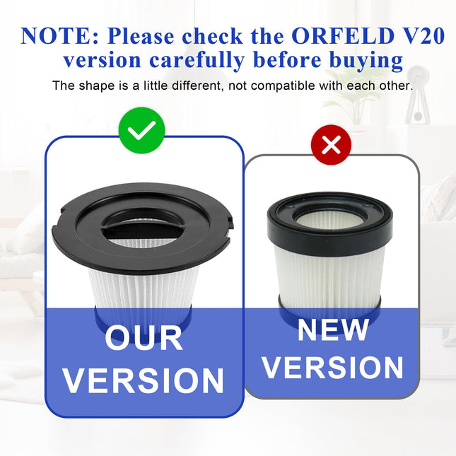 K17 Hepa Filter For Moosoo Cordless Vacuum Compatible With Orfeld Preupdate V20 Cordless Vacuum Cleaner Parts, A18 Nequare Cordless Vacuum Cleaner 18Kpa 6 Pack, Not For Moosoo K17 Pro