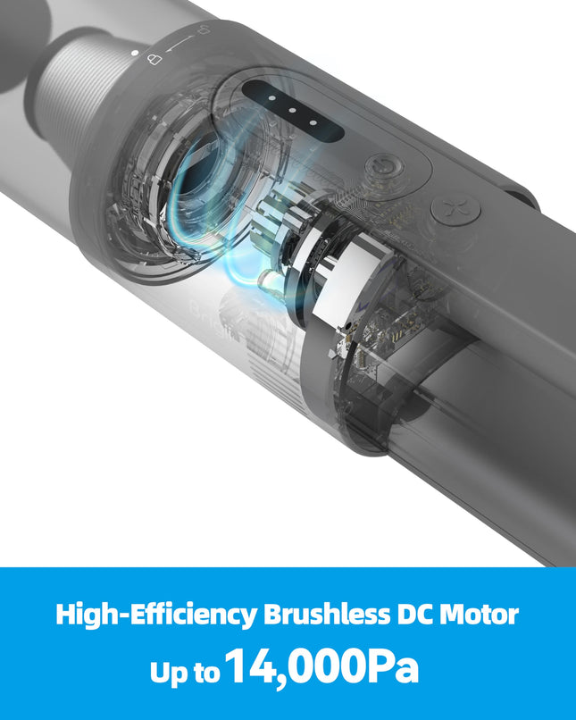 Brigii Pet Hair Vacuum With Antitangle Hair Tool, Cordless Car Vacuum, 18Kpa Handheld Vacuum With Brushless Dc Motor, Triple Air Filtration System, Usbc Rechargeableh5Base Ver