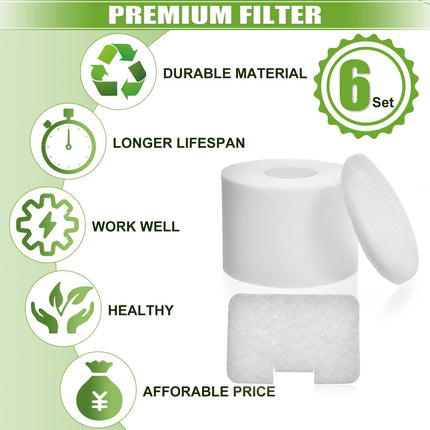 6 Pack Filters For Shark Navigator Deluxe Nv42, Nv4226, Nv46, Nv44, Nv4626, Uv402, Uv410, Nv36 Upright Vacuum, Part Xff36