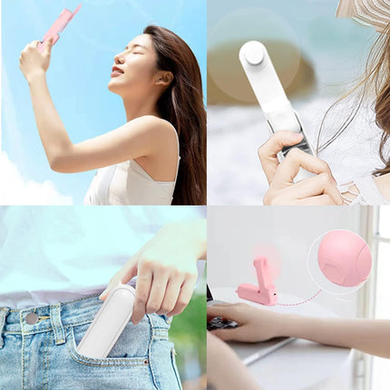 Personal Fan Handheld Mini Fan, 3 In 1 Hand Fan Foldable, Portable Fan Usb Rechargeable Small Pocket Fan Make Up Fan, 2500Mah