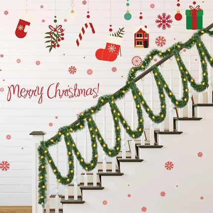 Timoo 45FT Green Garland Christmas Garland 3Pack Christmas Tree Garland Christmas Greenery Garland with 150 Incandescent Pine Garland Christmas Garland for Tree Indoor Outdoor Christmas Garland Decor