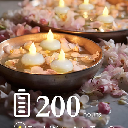 Homemory 36 Pack Flameless Floating Candles, Warm White Led Flickering Tealight Candles in Bulk, Decor for Wedding, Party, Centerpiece, Pool, Christmas