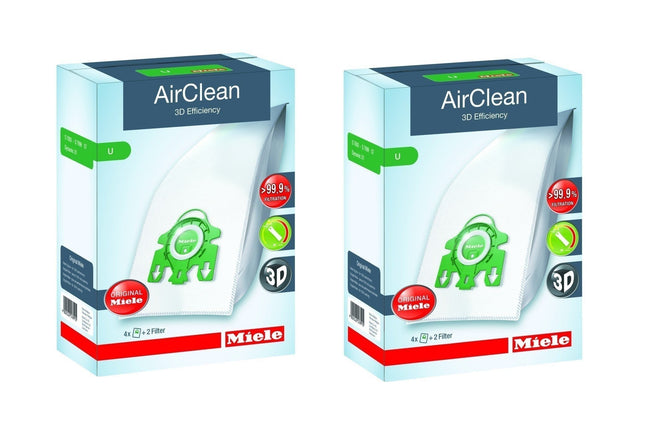 Miele Type U Airclean Filterbags, S7 Upright 8 Bags