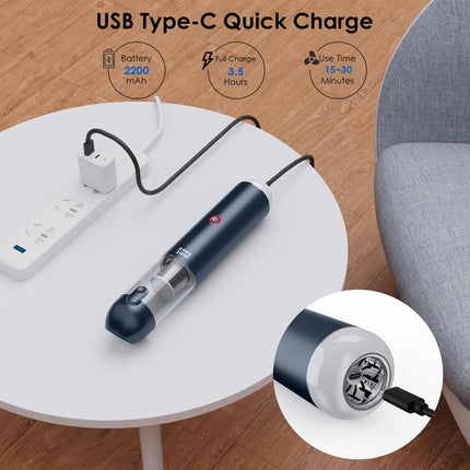 Minthouz Handheld Vacuum Cleaner 17000Pa, 120W Cordless Car Vacuum Rechargeable With Blower, 2Speed Portable Wireless Mini Hand Held Vacuum Cleaner With Ledsos Light For Carhomepetofficekeyboard