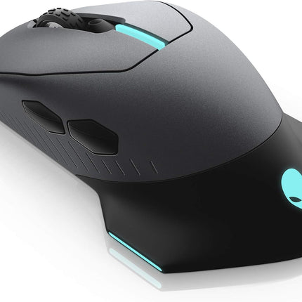 Alienware AW610M Wired/Wireless Gaming Mouse - 16000 DPI Optical Sensor, 350 Hour Rechargeable Battery Life, 7 Programmable Buttons, 16.8 million AlienFX RGB Lighting - Dark Side of the Moon