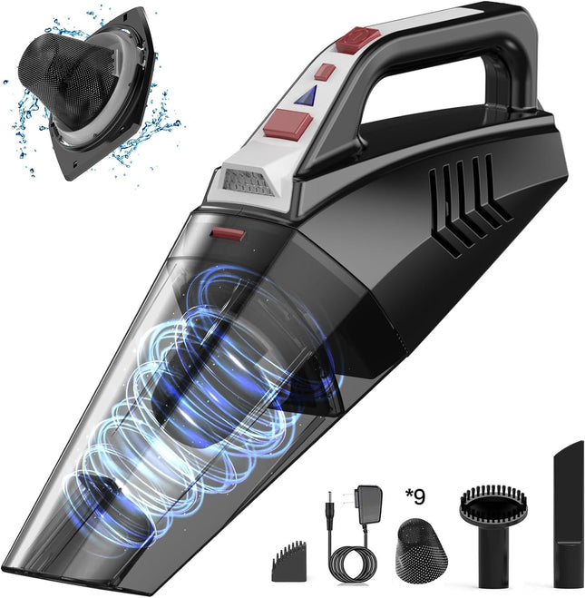 Hihhy Handheld Vacuum Cordless, Car Vacuum Portable Cordless, Hand Vacuum Rechargeable 1.6 Lbs With 9000Pa Powerful Suction, Mini Vacuum Cleaner For Home, Car, H306