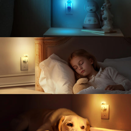 L LOHAS LED Plug in Night Light for Kids, 3D Cute Puppy Night Light with Dusk to Dawn Sensor, RGB+Soft White 3000K Dog Night Light, Christmas Birthday Nightlight for Kids, Room Decor