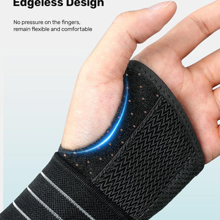 Rakiie Carpal Tunnel Wrist Brace, Ergonomic Night Support Brace with 3 Metal Splints for Arthritis & Tendonitis Relief, Breathable Hand Splint Stabilizer for Men Women (Right Hand, Gray, Medium)