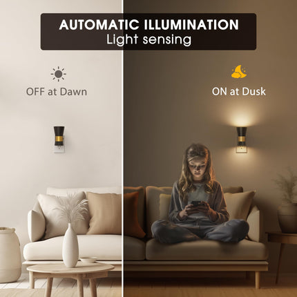 Briignite Night Light Plug into Wall, Vintage Dimmable LED Night Lights 0-100LM with Auto Dusk to Dawn, Christmas s, 1W 3000K Country Night Light from for Bathroom, Hallway, Bedroom, Kids, 2 Pack