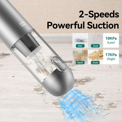 Handheld Vacuum Cordless 17000Pa Car Vacuum Cleaner High Power With Ledsos Light, 120W Mini Portable Rechargeable Vacuum Cleaner For Car Home Office Pet Hair