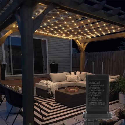 360 LED Net Lights 12FT x 5 FT Connectable Waterproof String Lights with 8 Modes Outdoor Indoor Christmas Decorations Xmas Party Yard Garden Decor Warm White