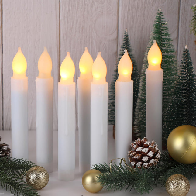 VIHOSE 150 Pcs 6.5inch Flickering Led Candles Battery Operated Candles Bulk Flicking Battery Candlesticks Flameless Led Taper Candles with Warm Light for Wedding Church Christmas Halloween Party