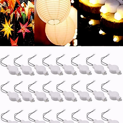 LOGUIDE Small LED Lights, 24 Pack, Battery Powered for Paper Lanterns,Balloons,Floral,Weddings & Festival Decorations (Warm White)