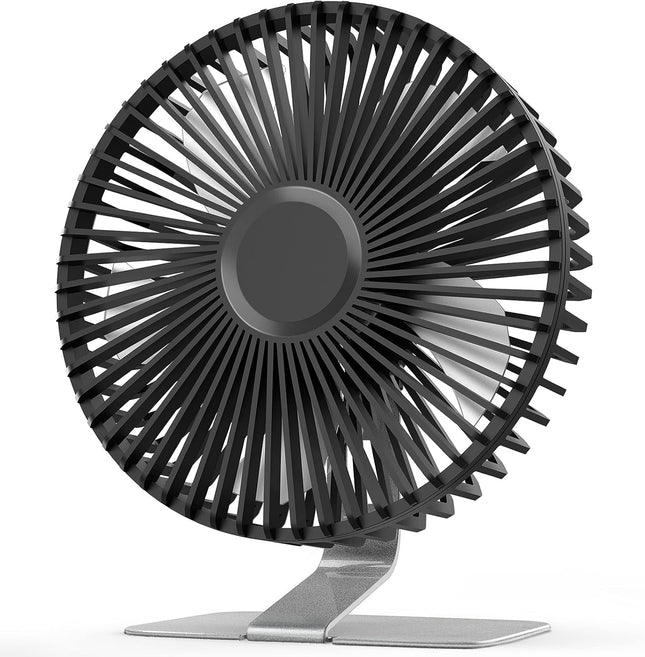 Slenpet 6 Inch Usb Desk Fan, Adjustable Tilt, 4 Speeds, UltraQuiet, 90Rotation, Portable, Metal Base, Silver