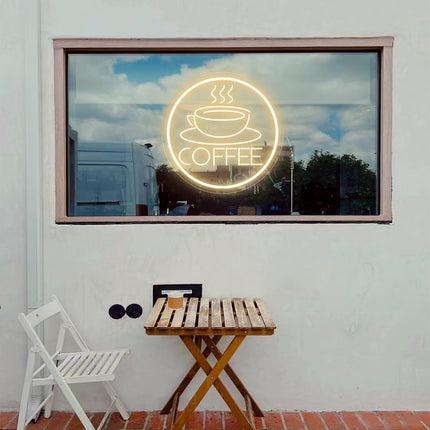 Coffee Cup Neon Sign For Wall Decor,Powered by USB 3D Engrave Art Light, Christmas Party Birthday for Children Kids Girls,LED Neon Lights with 3D Art for Business, Café, Restaurant, Hotel