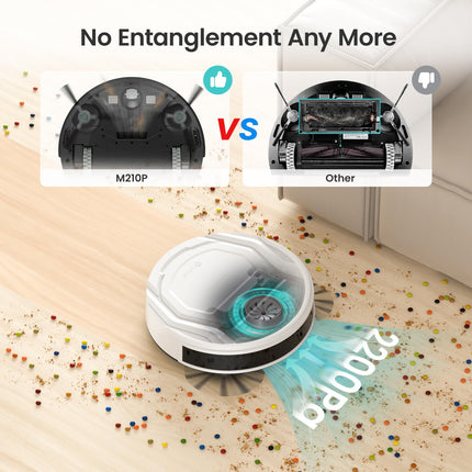 Lefant M210 Pro Robot Vacuum Cleaner, 2200Pa Powerful Suction, 120 Mins Runtime, Automatic Selfcharging, Wifiappalexa Control, Ideal For Pet Hair, Hard Floor And Lowpile Carpet