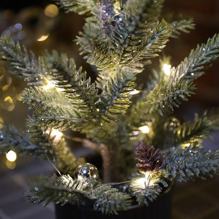 Emad Lighted Mini Tree 12 Inch with 15 Warm Whited LED Lights USB Powered for Winter Decor Hone Party and Wedding Holiday
