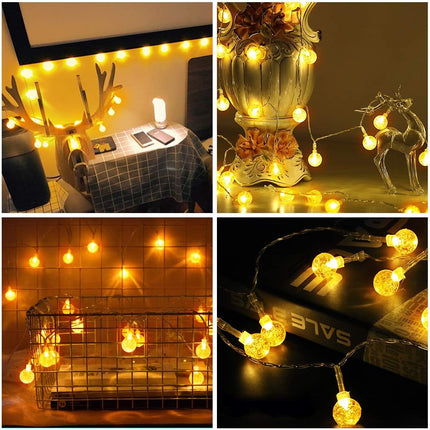 Metaku Globe Fairy Lights Battery Operated 33ft 80LED String Lights with Remote Waterproof Indoor Outdoor Hanging Decorative Christmas Lights for Home Party Patio Garden Wedding