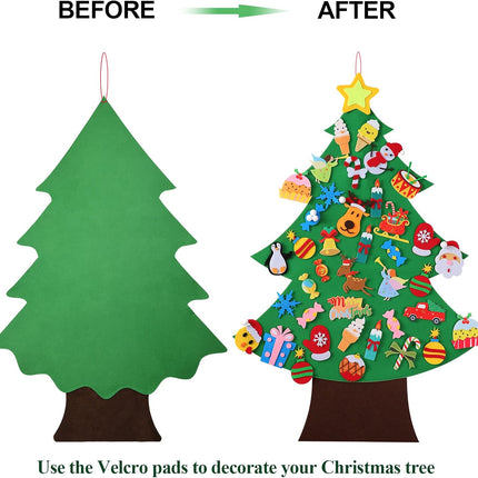 Felt Christmas Tree - 3.5 FT Wall Felt Christmas Tree for Kids with 40 Pcs Ornaments, DIY Xmas s for Christmas Decorations