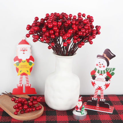 YIYA 36 Pcs Christmas Holly Berries Artificial Red Berry Stems Christmas Berry Stem for Wreath Decorations Christmas DIY Crafts Decoration Christmas Tree Ornaments