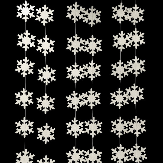 116 Pcs Christmas White Hanging Snowflake Decorations White Snowflake Ornaments White Snowflakes Garland Banner for Christmas Winter Wonderland Holiday Year Home Party Supplies