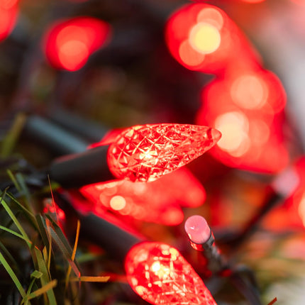 Dazzle Bright C6 Christmas String Lights, 200 LED 66 FT Waterproof Connectable String Lights with Timer, 8 Modes Christmas Lights for Indoor Outdoor Home Garden Yard Xmas Tree Decoration (Red)