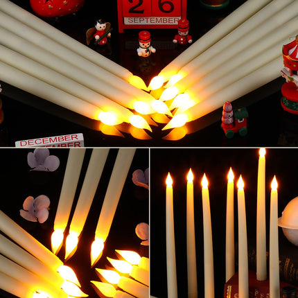 Treela 72 Pcs Flameless LED Taper Candles Battery Operated Candles Bulk 11 Inch Flickering Fake Candles with Warm Light for Christmas Church Valentine's Day Wedding Party, Battery Not Included