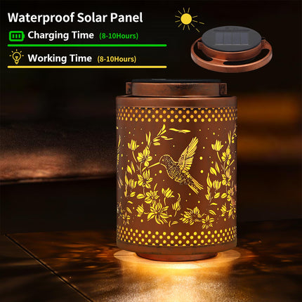 Hummingbird Solar Lanterns Garden Decor Birthday s for Women Mon Grandma Metal Hanging Solar Lights Waterproof Outdoor Decoration for Outside LED Lanterns for Yard Patio Lawn Pathway Landscape