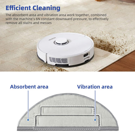 8 Pack Mop Pads For Roborock S8 Pro Ultra Robot Vacuum, Microfiber Mopping Cloth Vacuum Accessories