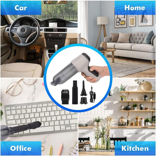 Uniqus Compact Vacuum Cleaner. Generation Canned Air Spray Pc, Wireless 3In1 Ultra Powerful 12000Pa 75000 Rpm. Fast Charging Usb, Better Cleaning For Your Home, Car, Pc And Office. Mega Offer