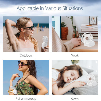 3 In 1 MultiFunction Fan, Portable Handheld Fan, Neck Fan, Mini Desk Fan, 1200Mah UltraLong Battery Life, UltraQuiet, 3Speed Wind