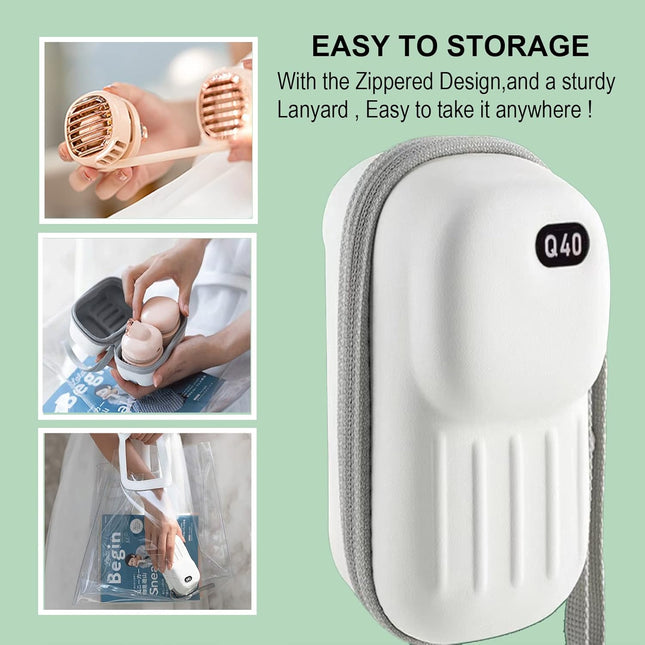 Cooling Neck Fan，360°Foldable Portable Neck Fan, Wearable Personal Fan,Rechargeable Leafless Fan,Quiet Neck Fan For WomenGreen