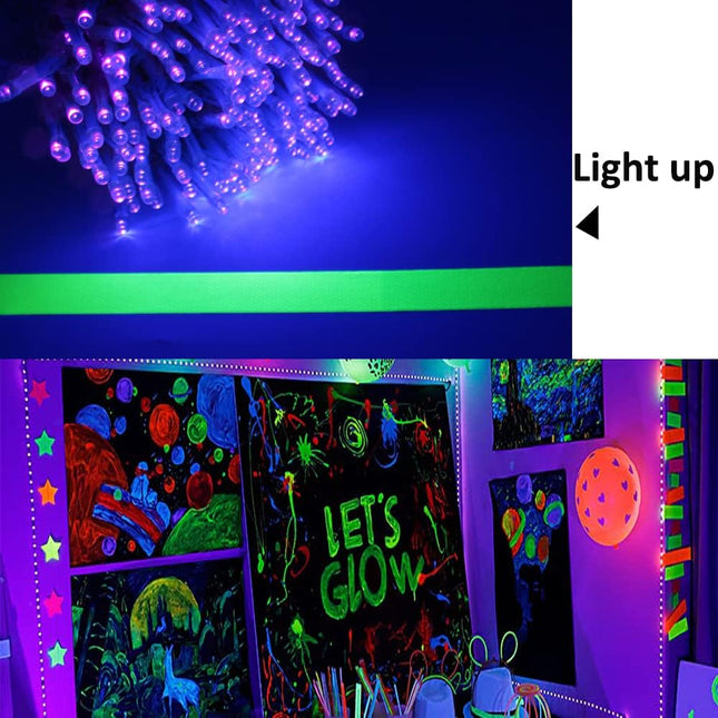 Solhice 60ft Black Light String Lights for Glow Party, 240 LEDs Blacklights Christmas Fairy Lights with Remote Plug in for Bedroom Birthday Party Indoor Décor