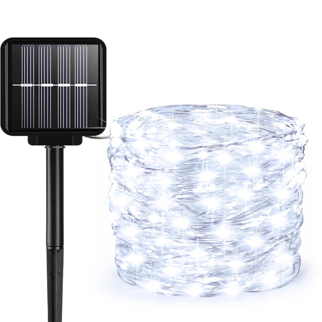 Solar String Lights Outdoor, 99 Feet 300 LEDs 8 Modes Solar Fairy Lights for Outside, Waterproof Solar Outdoor Lights for Patio Yard Christmas Tree Halloween Wedding Party Decorations, Cool White