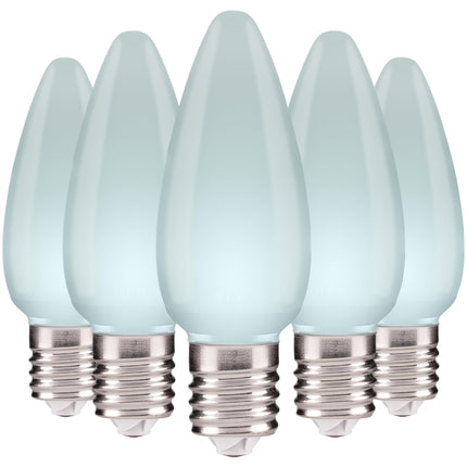 25 Pack Frosted Opaque Cool White C9 LED Christmas Lights C9 LED Light Bulbs for E17 Sockets Shatter-Resistant, & Dimmable Perfect for Indoor & Outdoor C9 Christmas Lights