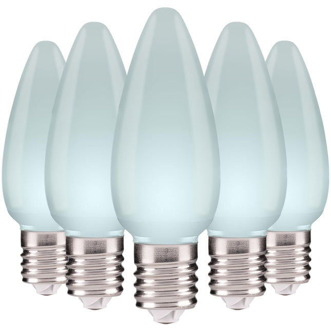 25 Pack Frosted Opaque Cool White C9 LED Christmas Lights C9 LED Light Bulbs for E17 Sockets Shatter-Resistant, & Dimmable Perfect for Indoor & Outdoor C9 Christmas Lights