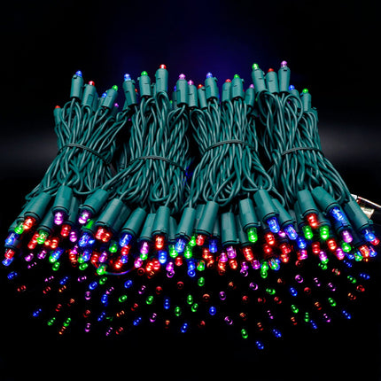 YULETIME 200 Multicolor Wide Angle LED Christmas Lights, 66 Feet Green Wire UL 5mm Holiday String Light Set (Multicolor)